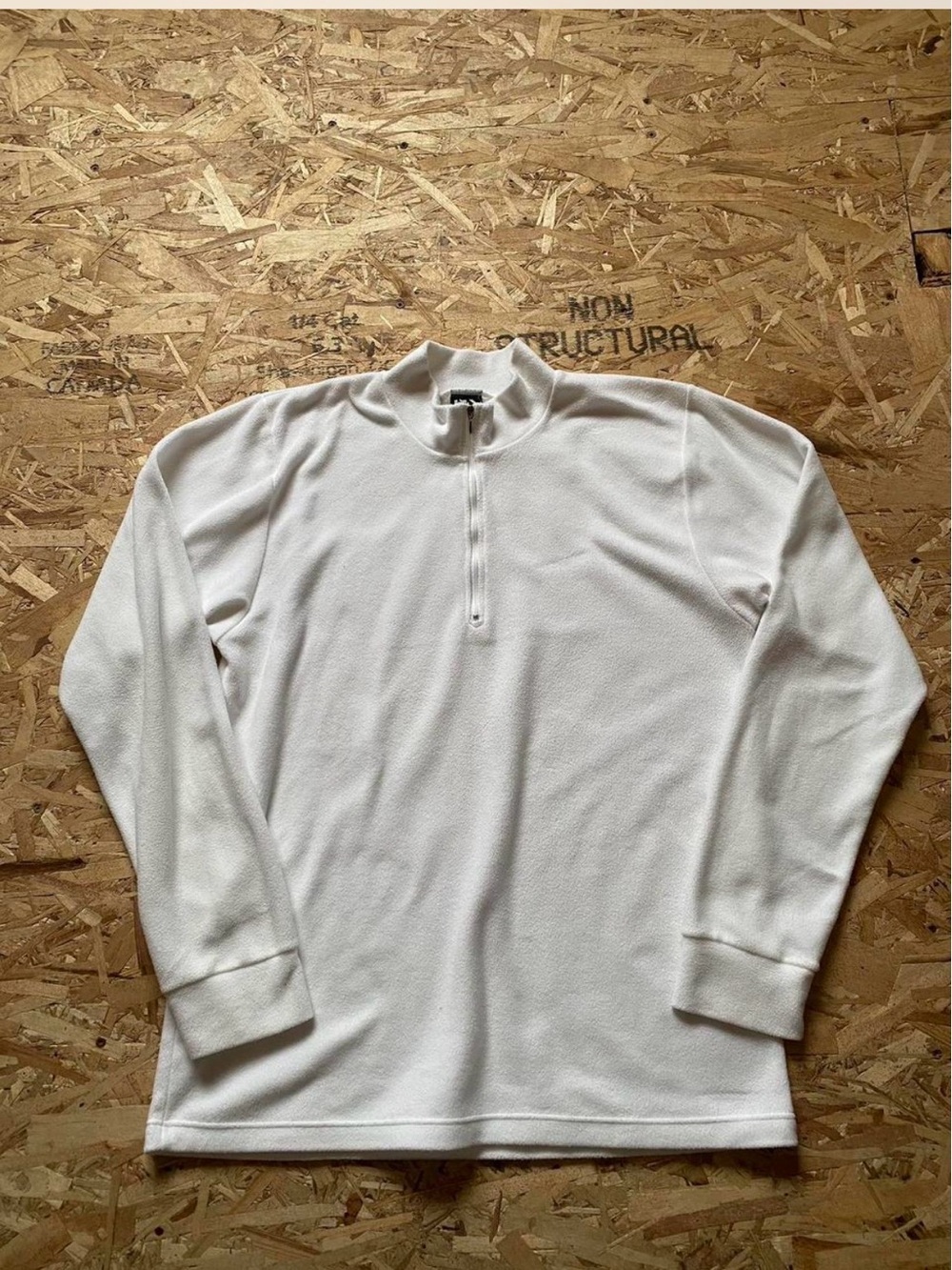 Men's White Louis Garneau Half-Zip Fleece Pullover Shirt